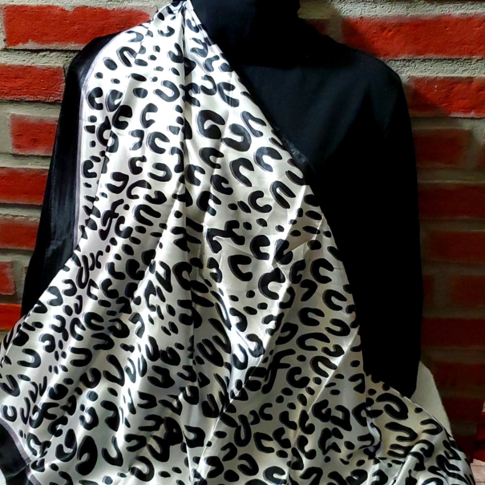 Ladies Sheer, Silk Style Scarf w/a classy design - $12 - NWT.